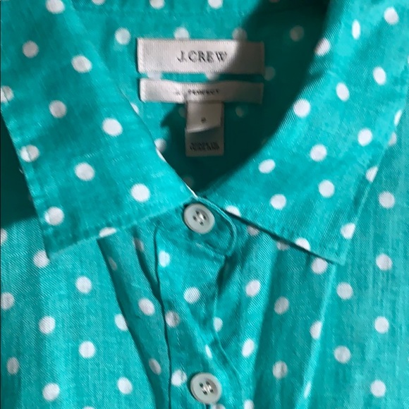 J.Crew Polka Dot Button-up Shirt, 100% Linen - SOLD - Picture 7 of 9